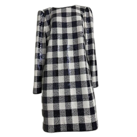 Vineyard Vines Buffalo Check Sequin Dress Gingham Navy Large NWT - Picture 3 of 12